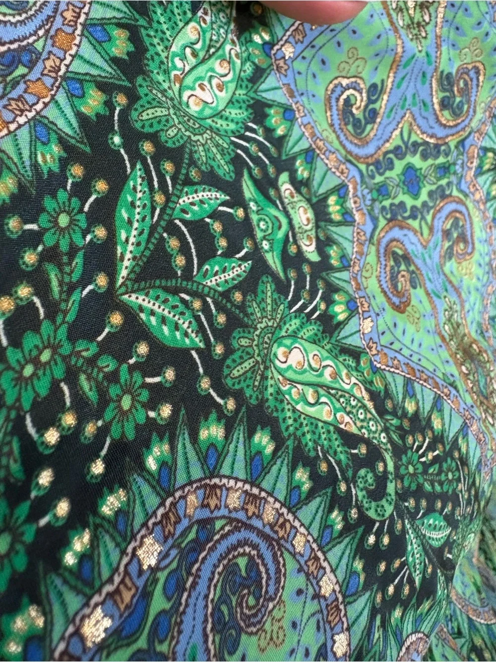 🆕🎉NWT Earthbound Green Paisley Halter Maxi Dress - Picture 5 of 9